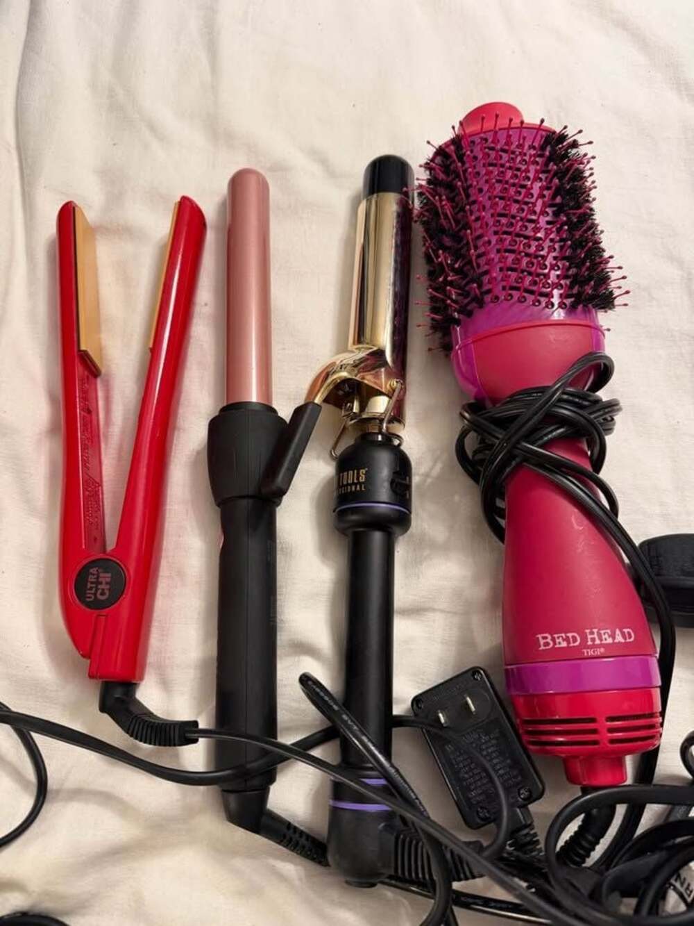 Lot of hair styling tools